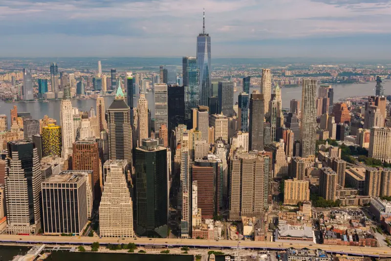 Aerial view of the Manhattan skyline